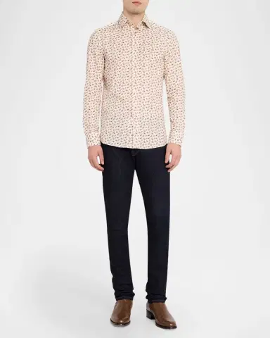 Etro Men 's Paisley-Print Cotton Sport Shirt | Thumbnail 2 Etro Men 's Paisley-Print Cotton Sport Shirt | Thumbnail 2
