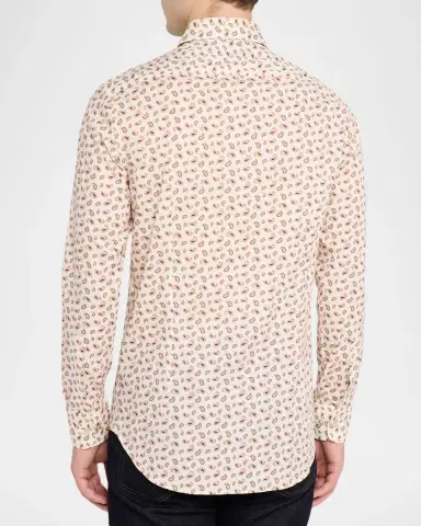 Etro Men 's Paisley-Print Cotton Sport Shirt | Thumbnail 3 Etro Men 's Paisley-Print Cotton Sport Shirt | Thumbnail 3