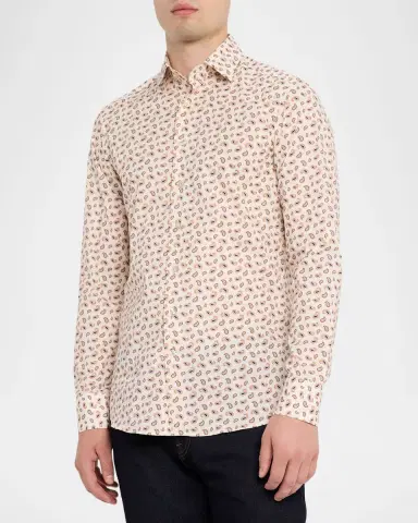 Etro Men 's Paisley-Print Cotton Sport Shirt | Thumbnail 4 Etro Men 's Paisley-Print Cotton Sport Shirt | Thumbnail 4