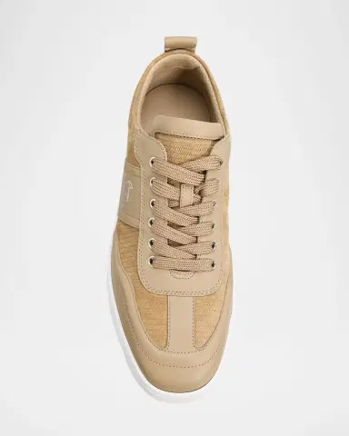 Christian Louboutin Men 's Retero Reversed Leather Low-Top Sneakers | Thumbnail 4 Christian Louboutin Men 's Retero Reversed Leather Low-Top Sneakers | Thumbnail 4