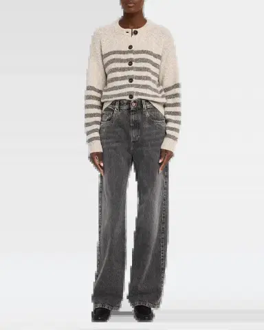 Brunello Cucinelli Striped Paillette Wool-Cashmere Crewneck Cardigan | Thumbnail 6 Brunello Cucinelli Striped Paillette Wool-Cashmere Crewneck Cardigan | Thumbnail 6