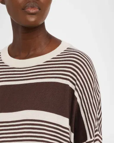 Brunello Cucinelli Shimmering Striped Cashmere-Silk Crewneck Sweater | Thumbnail 8 Brunello Cucinelli Shimmering Striped Cashmere-Silk Crewneck Sweater | Thumbnail 8