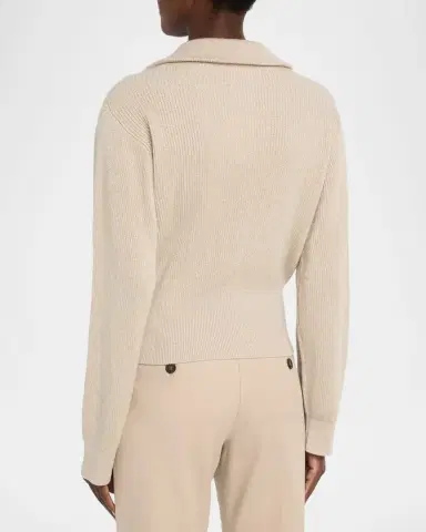 Brunello Cucinelli Sparkly Cashmere Rib Long-Sleeve Zip Cardigan | Thumbnail 3 Brunello Cucinelli Sparkly Cashmere Rib Long-Sleeve Zip Cardigan | Thumbnail 3