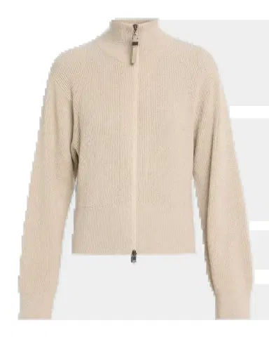 Brunello Cucinelli Sparkly Cashmere Rib Long-Sleeve Zip Cardigan | Thumbnail 5 Brunello Cucinelli Sparkly Cashmere Rib Long-Sleeve Zip Cardigan | Thumbnail 5