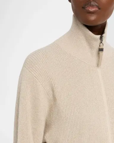 Brunello Cucinelli Sparkly Cashmere Rib Long-Sleeve Zip Cardigan | Thumbnail 8 Brunello Cucinelli Sparkly Cashmere Rib Long-Sleeve Zip Cardigan | Thumbnail 8