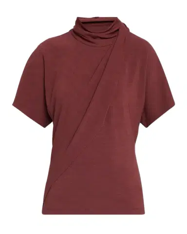 Brunello Cucinelli Mock-Neck Draped Jersey Short-Sleeve T-Shirt | Thumbnail 1 Brunello Cucinelli Mock-Neck Draped Jersey Short-Sleeve T-Shirt | Thumbnail 1