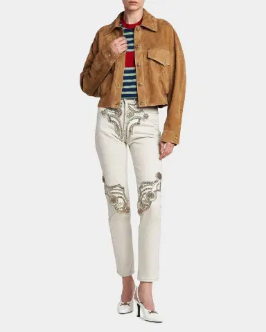 Versace Jeans Couture La Vacanza Suede Blouson Jacket | Thumbnail 2 Versace Jeans Couture La Vacanza Suede Blouson Jacket | Thumbnail 2
