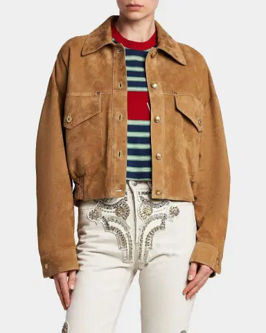 Versace Jeans Couture La Vacanza Suede Blouson Jacket | Thumbnail 4 Versace Jeans Couture La Vacanza Suede Blouson Jacket | Thumbnail 4