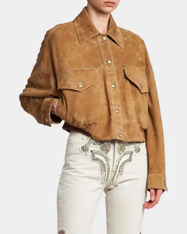 Versace Jeans Couture La Vacanza Suede Blouson Jacket | Thumbnail 6 Versace Jeans Couture La Vacanza Suede Blouson Jacket | Thumbnail 6