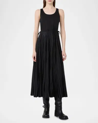 Weekend Max Mara Sleeveless Crinkled A-Line Midi Dress | Thumbnail 4 Weekend Max Mara Sleeveless Crinkled A-Line Midi Dress | Thumbnail 4
