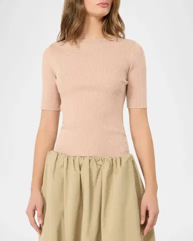 Weekend Max Mara Crewneck Rib Knit Shirt | Thumbnail 4 Weekend Max Mara Crewneck Rib Knit Shirt | Thumbnail 4