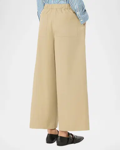 Weekend Max Mara Cropped Wide-Leg Cotton Pants | Thumbnail 3 Weekend Max Mara Cropped Wide-Leg Cotton Pants | Thumbnail 3
