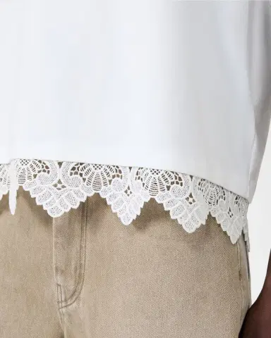 Weekend Max Mara Lace-Hem Cotton T-Shirt | Thumbnail 6 Weekend Max Mara Lace-Hem Cotton T-Shirt | Thumbnail 6