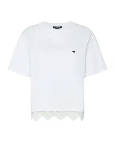 Weekend Max Mara Lace-Hem Cotton T-Shirt | Thumbnail 1 Weekend Max Mara Lace-Hem Cotton T-Shirt | Thumbnail 1