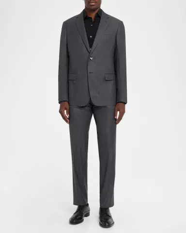 Giorgio Armani Men 's Wool Herringbone Single-Breasted Suit | Thumbnail 2 Giorgio Armani Men 's Wool Herringbone Single-Breasted Suit | Thumbnail 2