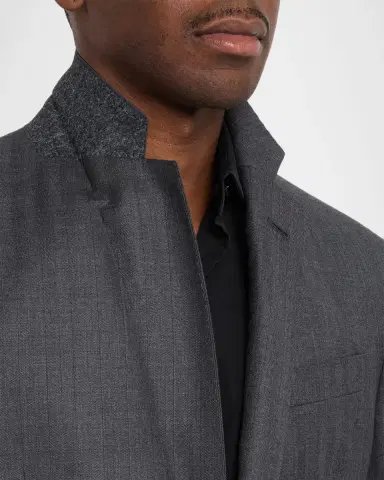 Giorgio Armani Men 's Wool Herringbone Single-Breasted Suit | Thumbnail 8 Giorgio Armani Men 's Wool Herringbone Single-Breasted Suit | Thumbnail 8
