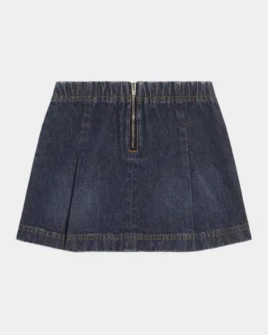 Dolce & Gabbana Girl's Pleated Denim Mini Skirt, Size 8-14 | Thumbnail 2 Dolce & Gabbana Girl's Pleated Denim Mini Skirt, Size 8-14 | Thumbnail 2