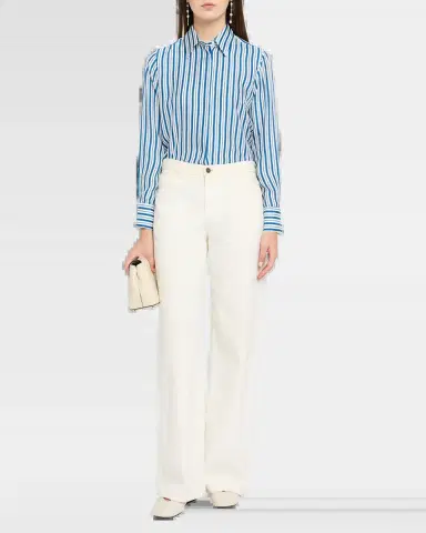 Max Mara Striped Silk Button-Down Shirt | Thumbnail 6 Max Mara Striped Silk Button-Down Shirt | Thumbnail 6