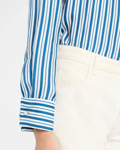 Max Mara Striped Silk Button-Down Shirt | Thumbnail 8 Max Mara Striped Silk Button-Down Shirt | Thumbnail 8