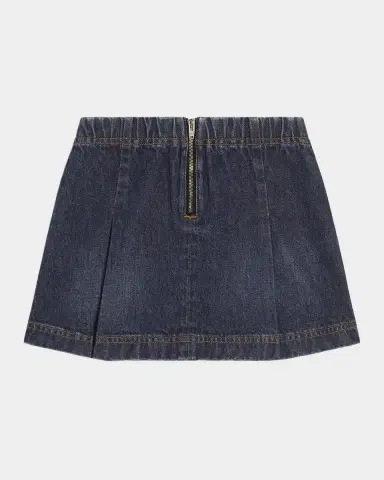 Dolce & Gabbana Girl 's Pleated Denim Mini Skirt, Size 2-6 | Thumbnail 2 Dolce & Gabbana Girl 's Pleated Denim Mini Skirt, Size 2-6 | Thumbnail 2