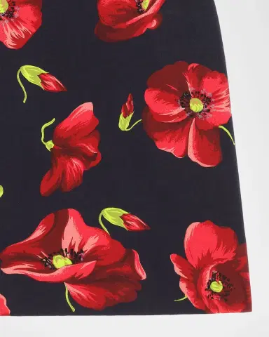 Dolce & Gabbana Girl's Poppy-Print Stretch Cotton Dress, Size 2-6 | Thumbnail 3 Dolce & Gabbana Girl's Poppy-Print Stretch Cotton Dress, Size 2-6 | Thumbnail 3