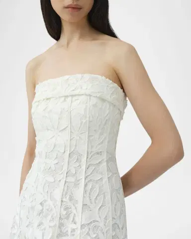 Simkhai Imogen Strapless Cotton Lace Midi Dress | Thumbnail 5 Simkhai Imogen Strapless Cotton Lace Midi Dress | Thumbnail 5