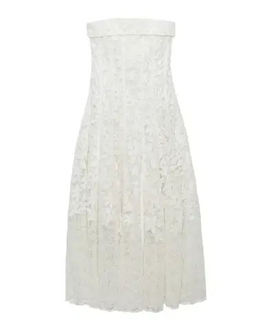 Simkhai Imogen Strapless Cotton Lace Midi Dress | Thumbnail 1 Simkhai Imogen Strapless Cotton Lace Midi Dress | Thumbnail 1