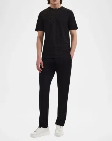 Bugatchi Men 's Checked Cotton T-Shirt | Thumbnail 2 Bugatchi Men 's Checked Cotton T-Shirt | Thumbnail 2
