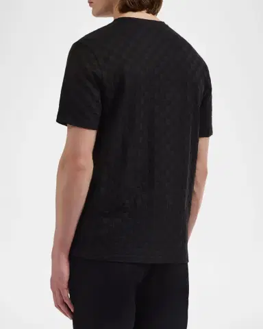 Bugatchi Men 's Checked Cotton T-Shirt | Thumbnail 3 Bugatchi Men 's Checked Cotton T-Shirt | Thumbnail 3