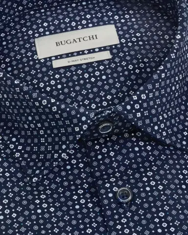 Bugatchi Men's Geometric Stretch-Cotton Shirt | Thumbnail 5 Bugatchi Men's Geometric Stretch-Cotton Shirt | Thumbnail 5