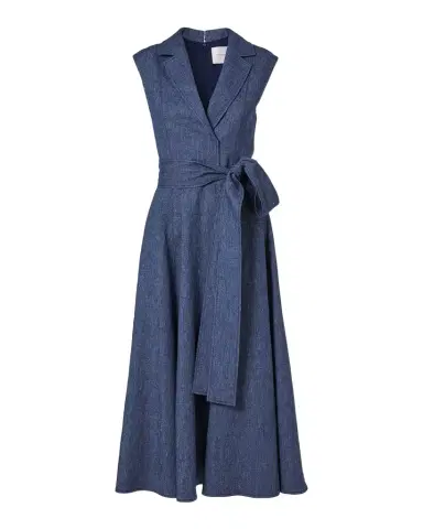 Carolina Herrera Linen-Blend Sleeveless Trench Midi Dress | Thumbnail 1 Carolina Herrera Linen-Blend Sleeveless Trench Midi Dress | Thumbnail 1