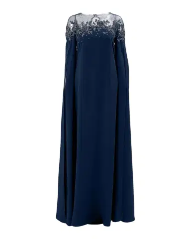 Carolina Herrera Embroidered Split-Sleeve Illusion Gown | Thumbnail 1 Carolina Herrera Embroidered Split-Sleeve Illusion Gown | Thumbnail 1