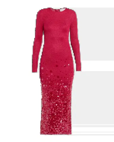 Carolina Herrera Sequined Long-Sleeve Shimmering Jersey Midi Dress | Thumbnail 5 Carolina Herrera Sequined Long-Sleeve Shimmering Jersey Midi Dress | Thumbnail 5