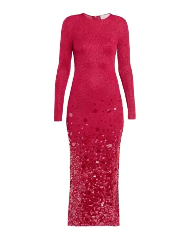 Carolina Herrera Sequined Long-Sleeve Shimmering Jersey Midi Dress | Thumbnail 1 Carolina Herrera Sequined Long-Sleeve Shimmering Jersey Midi Dress | Thumbnail 1