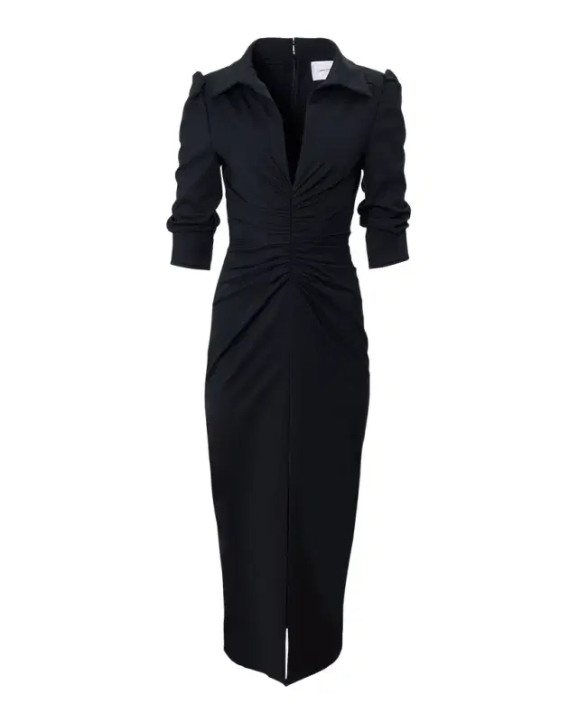 Ruched Jersey Wool Midi Dress Ruched Jersey Wool Midi Dress