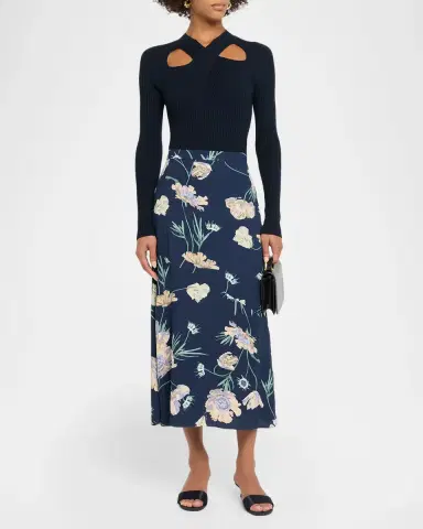 Erdem Floral Crepe A-Line Midi Skirt | Thumbnail 2 Erdem Floral Crepe A-Line Midi Skirt | Thumbnail 2
