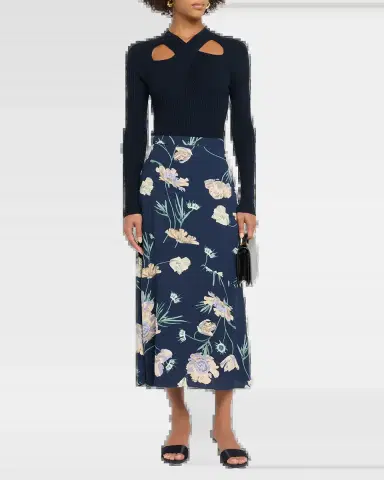 Erdem Floral Crepe A-Line Midi Skirt | Thumbnail 6 Erdem Floral Crepe A-Line Midi Skirt | Thumbnail 6