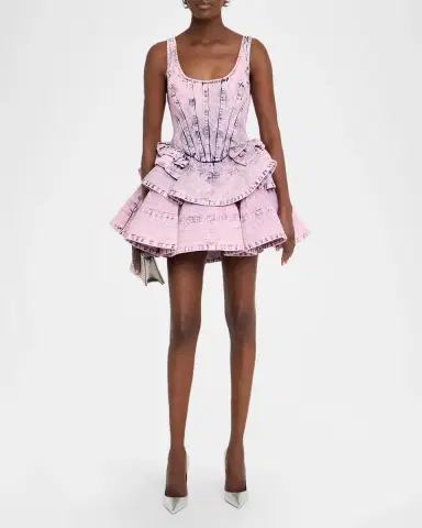 AKNVAS Kaitlyn Denim Flounce Mini Dress | Thumbnail 2 AKNVAS Kaitlyn Denim Flounce Mini Dress | Thumbnail 2