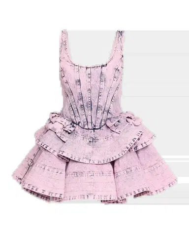 AKNVAS Kaitlyn Denim Flounce Mini Dress | Thumbnail 5 AKNVAS Kaitlyn Denim Flounce Mini Dress | Thumbnail 5