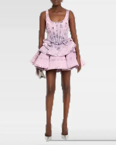 AKNVAS Kaitlyn Denim Flounce Mini Dress | Thumbnail 6 AKNVAS Kaitlyn Denim Flounce Mini Dress | Thumbnail 6