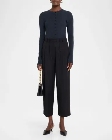 Lisa Yang Airi Cotton-Cashmere Henley Sweater | Thumbnail 2 Lisa Yang Airi Cotton-Cashmere Henley Sweater | Thumbnail 2