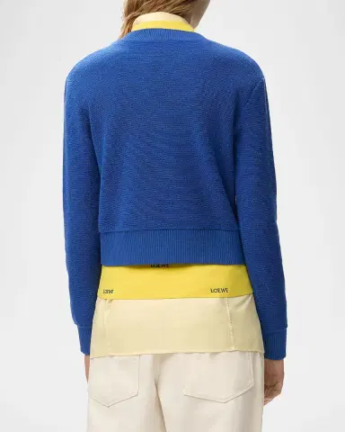 LOEWE Logo Embroidered Wool Crewneck Sweater | Thumbnail 3 LOEWE Logo Embroidered Wool Crewneck Sweater | Thumbnail 3