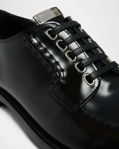 Dolce & Gabbana Men 's Calfskin Logo Plaque Derby Shoes | Thumbnail 5 Dolce & Gabbana Men 's Calfskin Logo Plaque Derby Shoes | Thumbnail 5