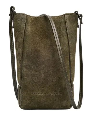 Brunello Cucinelli Suede Crossbody Bag | Thumbnail 1 Brunello Cucinelli Suede Crossbody Bag | Thumbnail 1