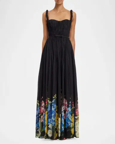 LEO LIN Angelina Ruched Floral-Print Maxi Dress | Thumbnail 2 LEO LIN Angelina Ruched Floral-Print Maxi Dress | Thumbnail 2