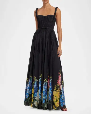 LEO LIN Angelina Ruched Floral-Print Maxi Dress | Thumbnail 4 LEO LIN Angelina Ruched Floral-Print Maxi Dress | Thumbnail 4
