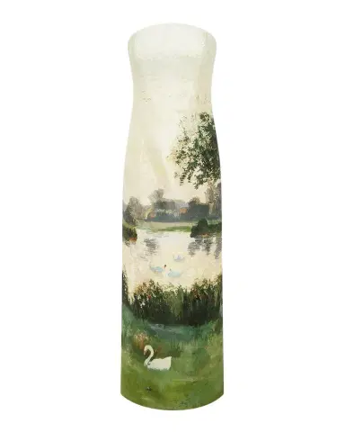 LEO LIN Ava Landscape-Print Jacquard Bustier Maxi Dress | Thumbnail 1 LEO LIN Ava Landscape-Print Jacquard Bustier Maxi Dress | Thumbnail 1