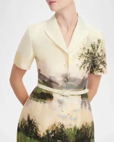 LEO LIN Brigitte Belted Landscape-Print Mini Dress | Thumbnail 5 LEO LIN Brigitte Belted Landscape-Print Mini Dress | Thumbnail 5