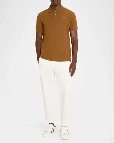Moncler Men 's Logo Patch Short-Sleeve Polo Shirt | Thumbnail 2 Moncler Men 's Logo Patch Short-Sleeve Polo Shirt | Thumbnail 2