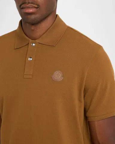 Moncler Men 's Logo Patch Short-Sleeve Polo Shirt | Thumbnail 8 Moncler Men 's Logo Patch Short-Sleeve Polo Shirt | Thumbnail 8